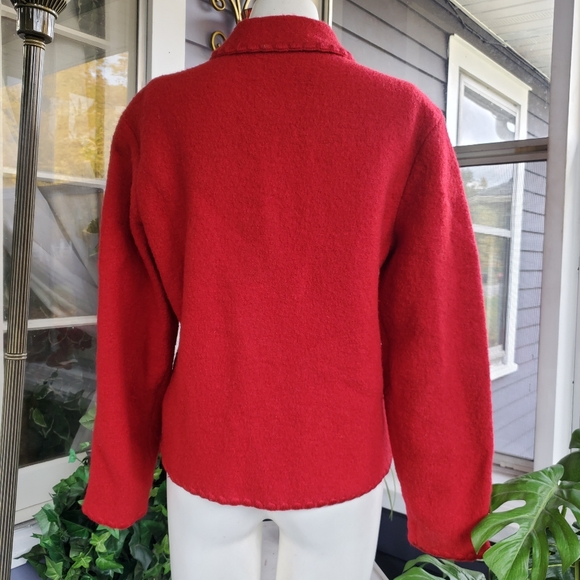 Vintage Talbots Petites 100% Wool Red Jacket Size Small - Picture 3 of 9